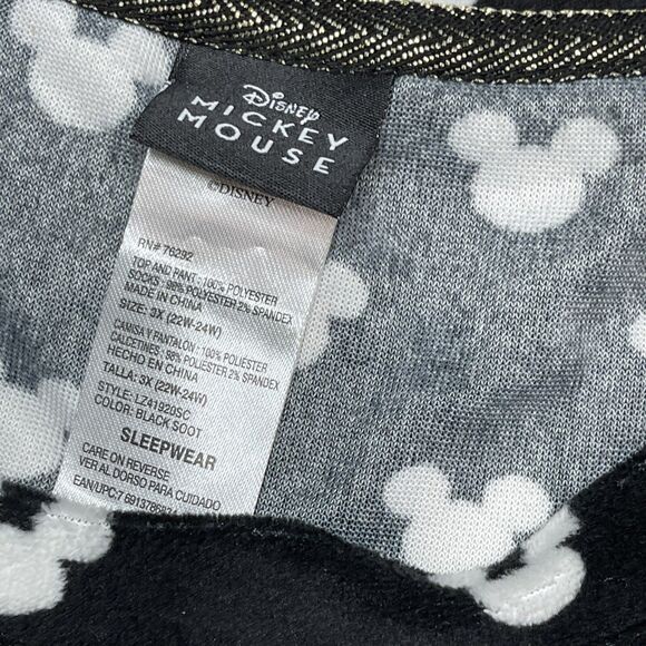 Disney Mickey Mouse Size 3X 22W-24W Sleepwear 2 Piece Pj Set Fleece Top Pants - Picture 2 of 12
